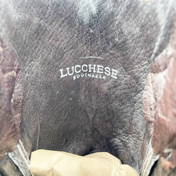 Lucchese Brown Black Turquoise Amberlyn Full Quill Ostrich Cowgirl Boot size 6.5 - Picture 10 of 11